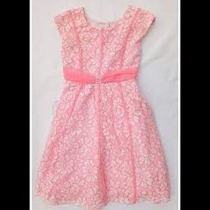 Girls pink lace dress